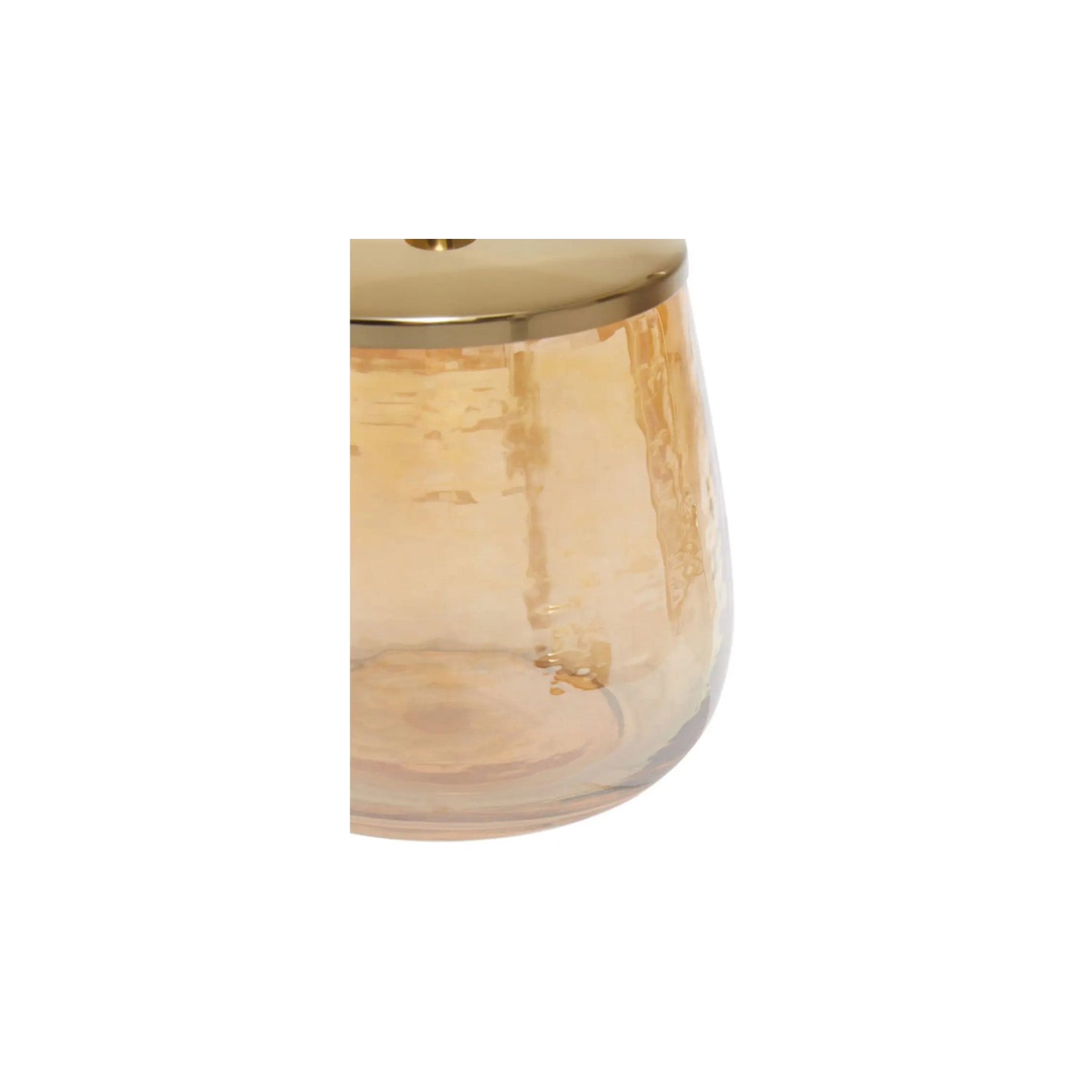 Glass and Gold Bathroom Jar